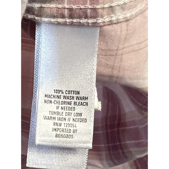 BONOBOS Mens Button Down Shirt Size L TAILORED FIT Purple Plaid Long Sleeve - Picture 8 of 9